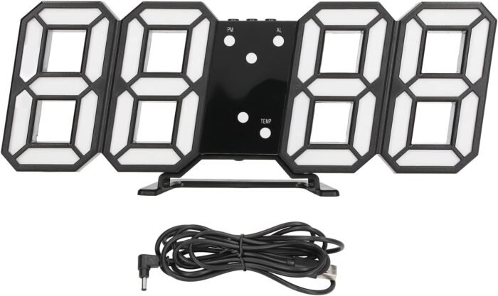 3D LED Digital Clock Electronic Table Clock Alarm Clock Wall Glowing Hanging Clocks - Wall Clock - Image 12