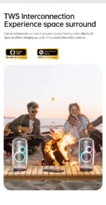 AWEI KA32 Waterproof Bluetooth Speaker Pairing Music Player Subwoofer with Colorful Light - Image 6