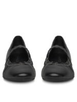 Elegant Black Leather Mary Jane Ballerina Shoe - Image 2