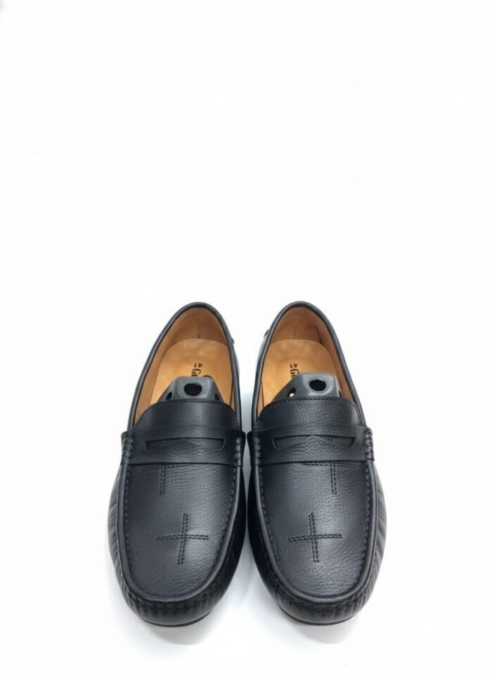 Exclusive Design Genuine Leather Loafers - Black - Image 3