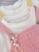 Imported Pink Bow Net Baby Dress with Cream Inner Top (China) - Image 2