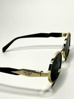 prada milano stainless steel Uv400 protection lens golden sunglass for ladies - Image 3