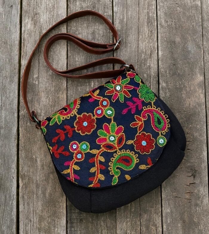 Embroidery Accent Alina Round Bag - Deep Cove - Image 2