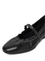 Elegant Black Leather Mary Jane Ballerina Shoe - Image 5