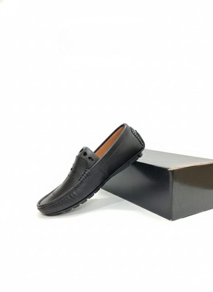 Exclusive Design Genuine Leather Loafers - Black - Image 2