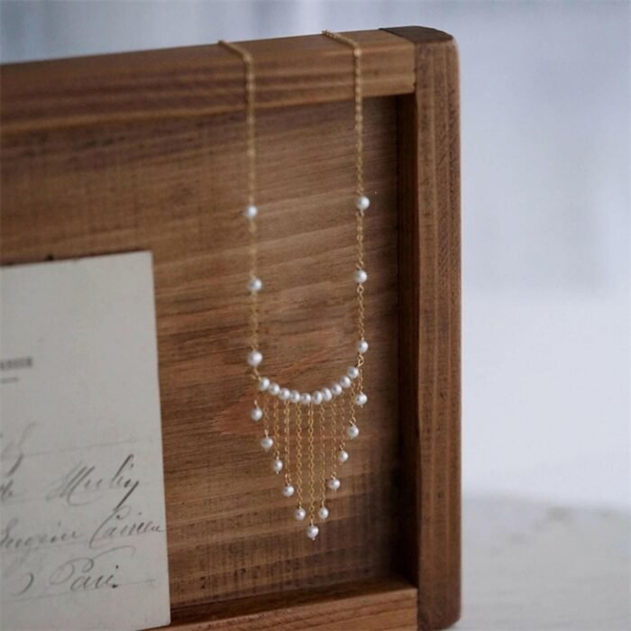 925 Silver Tassel Handmade Gold Filled Necklace for Women - Image 2