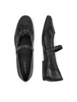 Elegant Black Leather Mary Jane Ballerina Shoe - Image 7