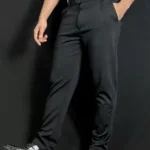 Men's Slim Fit Formal Trousers - Midnight Black