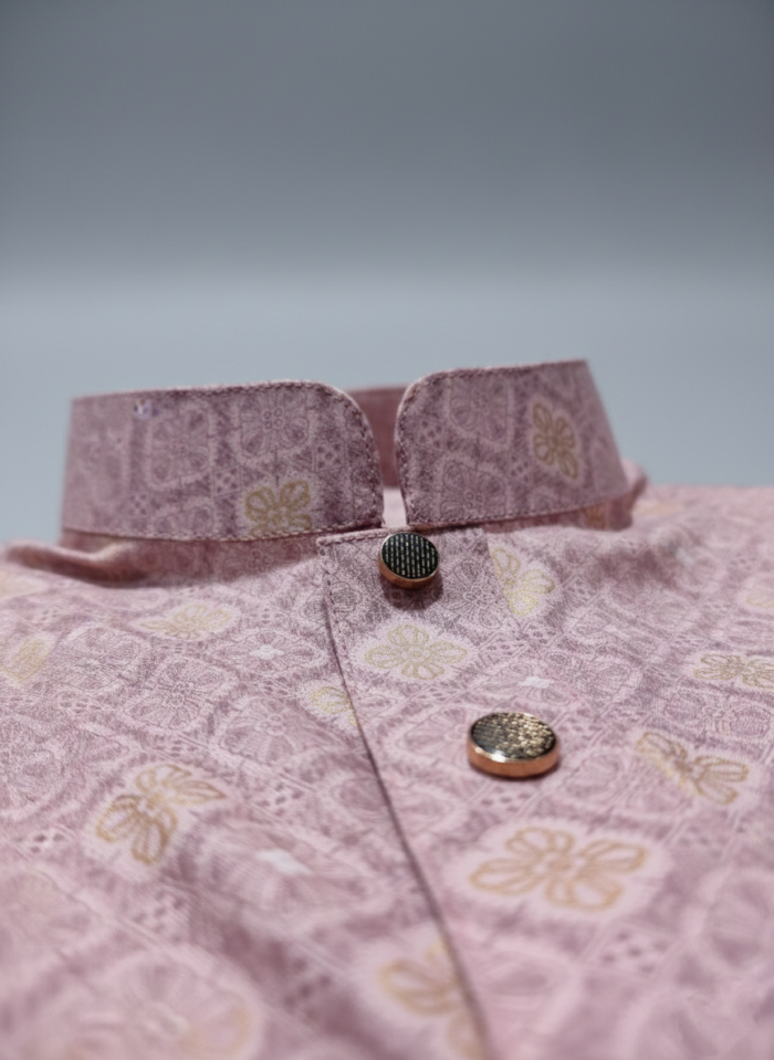 Men's Tisu Print Panjabi - Pink - Image 3