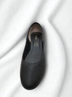 Casual Wear Pumps with Laser Cut-out Upper - Black - Image 2