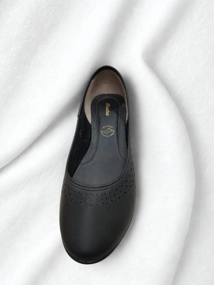 Casual Wear Pumps with Laser Cut-out Upper - Black - Image 2