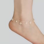 Natural Freshwater Silver Pearl Anklet - Image 2