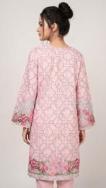Micro Stretch Fabric Stylish Kurti - Light Pink - Image 2