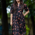 Kurimukul Digital Printed Lilen Co-ords - Black