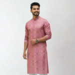 Men's Tisu Print Panjabi - Pink