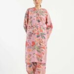 Ethnic Pixel Printed Two Piece Pink Co-ord Set