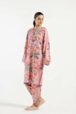 Ethnic Pixel Printed Two Piece Pink Co-ord Set - Image 4