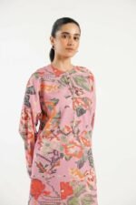 Ethnic Pixel Printed Two Piece Pink Co-ord Set - Image 2