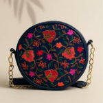 Embroidery Accent Alina Round Bag - Deep Cove