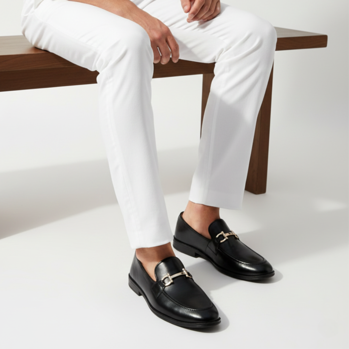 Elite Black Horsebit Loafers - Image 2