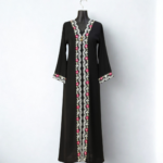 Black Koti Borka – Geometric Floral Embroidery - Image 2