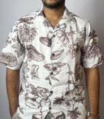 Manmode Printed Drop Shoulder Shirt - Nebula