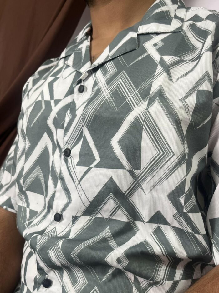 Manmode Printed Drop Shoulder Shirt - Raven - Image 3