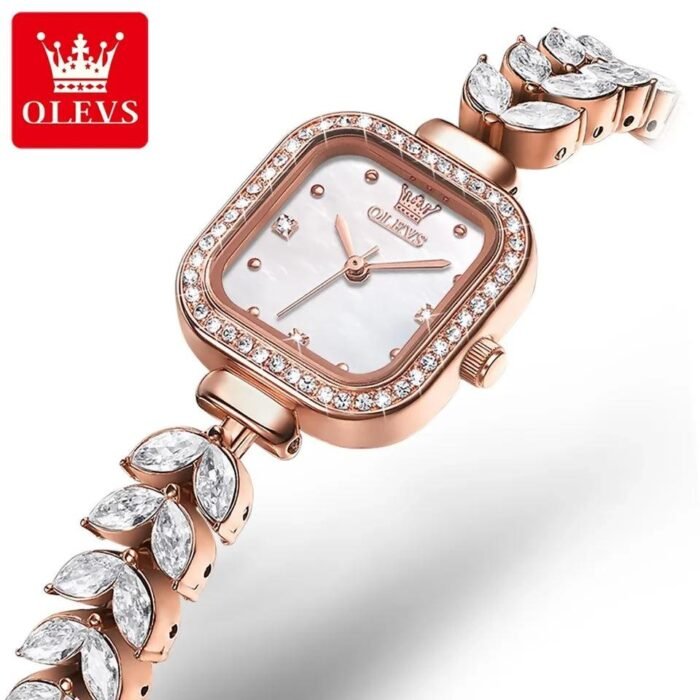 Oleevs L-9987 C Diamond Mermaid Luxury Ladies Quartz Watch - Image 3