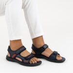 Panda PU Leather Belt Black X Red Sport Sandal for Men