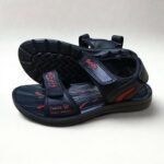 Panda PU Leather Belt Black X Red Sport Sandal for Men - Image 5