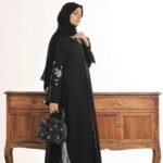 Premium Nidha Fabrics Modest Wear Black Abaya for Women