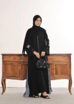 Premium Nidha Fabrics Modest Wear Black Abaya for Women - Image 4