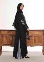Premium Nidha Fabrics Modest Wear Black Abaya for Women - Image 5