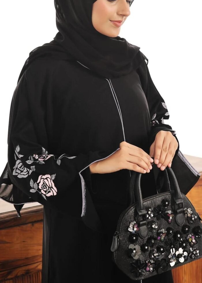 Premium Nidha Fabrics Modest Wear Black Abaya for Women - Image 6