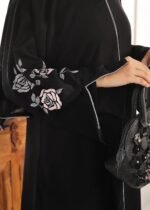 Premium Nidha Fabrics Modest Wear Black Abaya for Women - Image 2