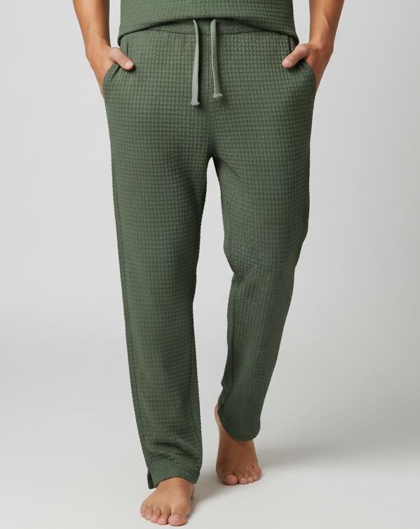 premium-waffle-henley-elastic-waist-trouser-for-men-olive_1_pS9muJ74scQ Premium Waffle Henley Elastic Waist Trouser for Men - Olive - Image 1
