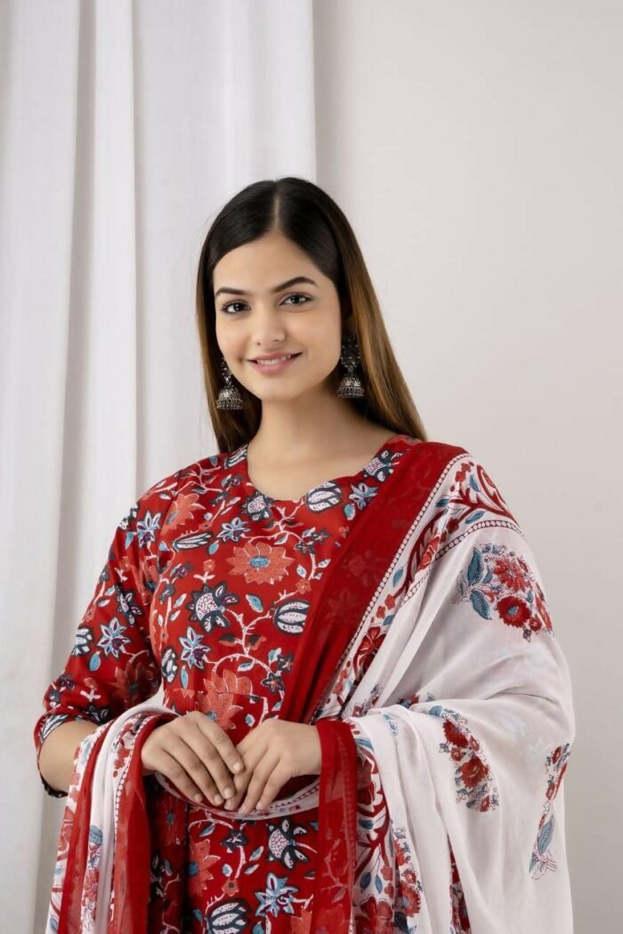 Readymade Full AC Cotton Casual Floral Printed Kurti Set - Image 5
