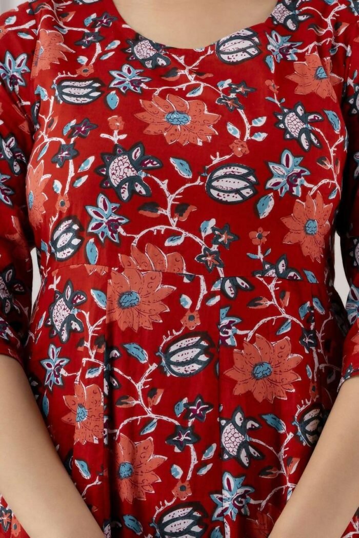 Readymade Full AC Cotton Casual Floral Printed Kurti Set - Image 6
