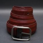 Zays Handcrafted Genuine Leather Plain Belt for Men - Brown - Image 7