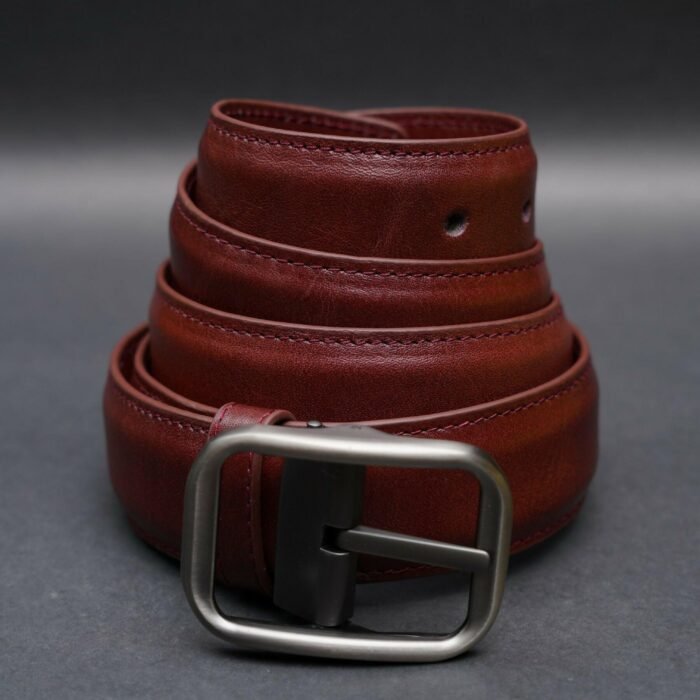 Zays Handcrafted Genuine Leather Plain Belt for Men - Brown - Image 7