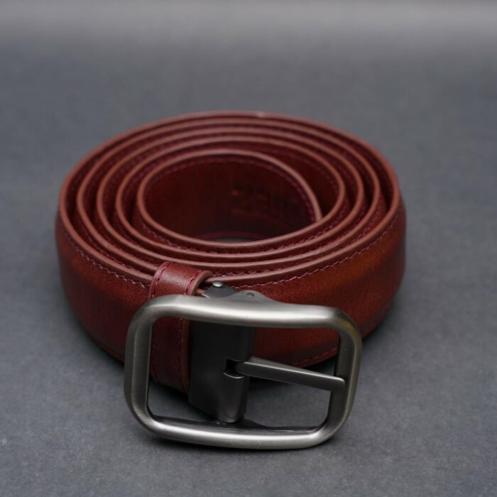 Zays Handcrafted Genuine Leather Plain Belt for Men - Brown - Image 6