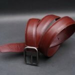 Zays Handcrafted Genuine Leather Plain Belt for Men - Brown - Image 3