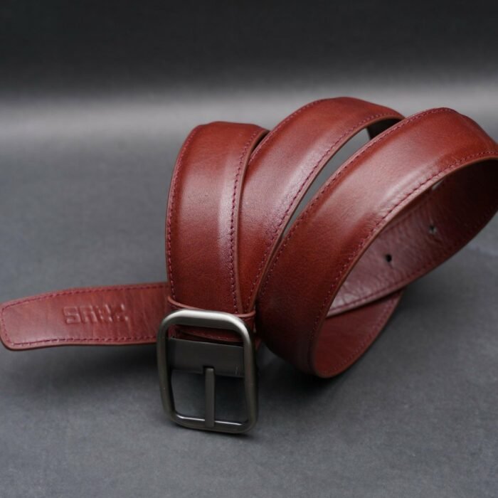 Zays Handcrafted Genuine Leather Plain Belt for Men - Brown - Image 3