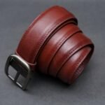 Zays Handcrafted Genuine Leather Plain Belt for Men - Brown - Image 2